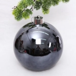 Новогодний шар 25 см «Глянец», графит