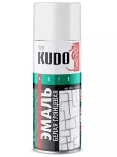 Краска аэрозольная, белая глянцевая. KUDO. 520 мл.
