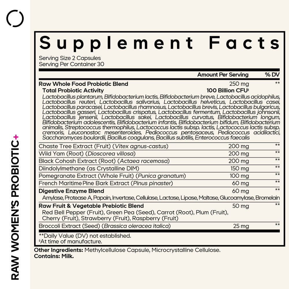 Codeage, RAW Women's Probiotic +, 60 растительных капсул