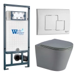 Унитаз с инсталляцией WeltWasser MARBERG 507 + SALZBACH 043 MT-GR + MAR 507 SE GL-WT