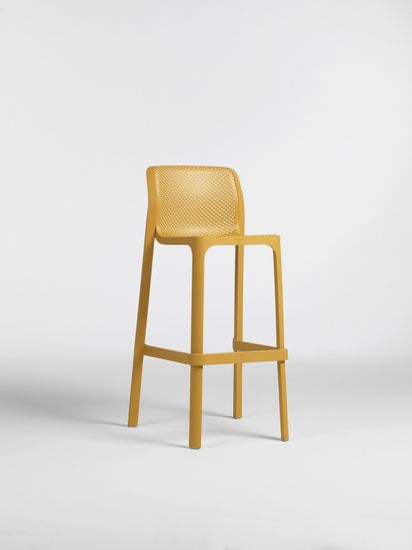 Стул барный Net Stool пластиковый желтый Nardi Италия