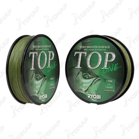 Шнур TOP PE4X-120M 6,0/d-0.405mm Dark green Ryobi