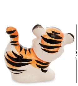 ГЛ- 776 Фигурка «Тигренок хвост» цв. (Гжельский фарфор)