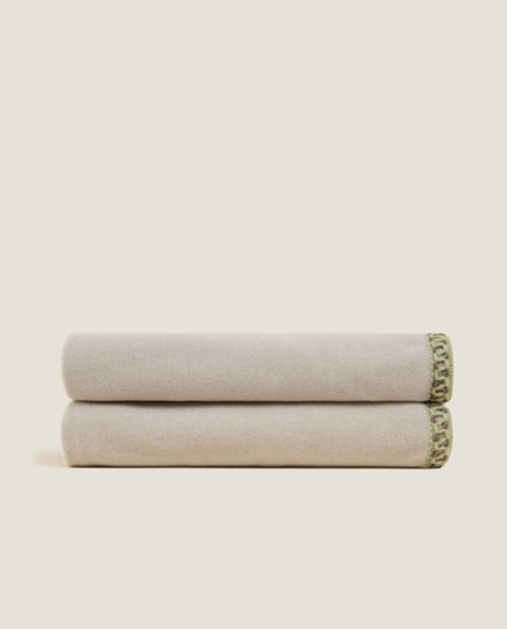 Плед 160х200 Frati Home Soft Bamboo Nocciola бежевый с тесьмой Coco