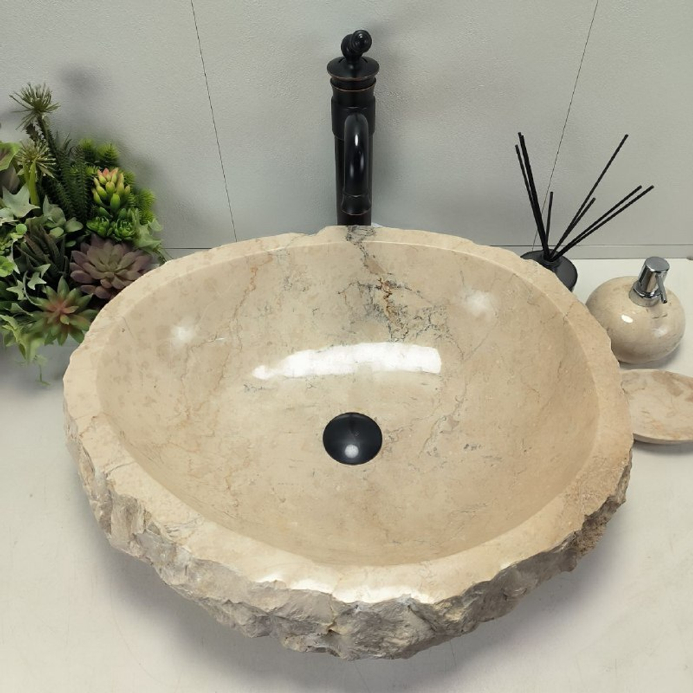 Каменная раковина из мрамора Erozy Cream EM-62090 (57*47*15)