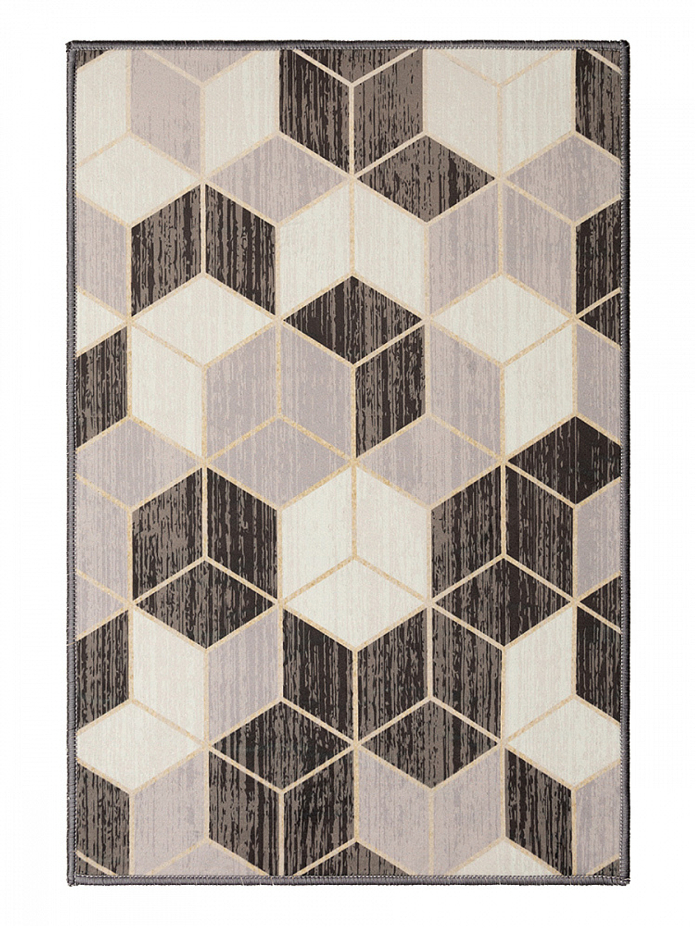 Коврик придверный LUCKY 40x60 ПЭ, бежевый/коричневый (круги/ромбы)