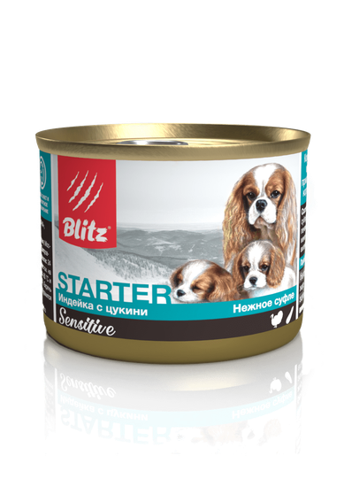 Blitz Starter "Индейка с цукини" консервированный корм для щенков, беременных и кормящих сук