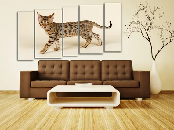 Модульная картина "Бенгальская кошка"