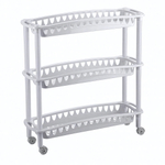 Этажерка узкая "джулия" 3 полки 590х180х610 мм (светло-серый)