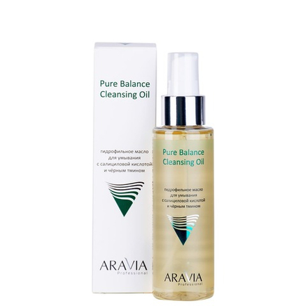 Aravia Professional Гидрофильное масло для умывания Pure Balance Cleansing Oil, с салициловой кислотой и чёрным тмином, 110 мл