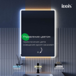 Зеркало с подсветкой 3 в 1 IDDIS Uniq, два навеса, 80/60 см, UNI8060i98