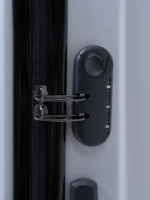 Чемодан большой 28", кодовый замок, цвет серебристый