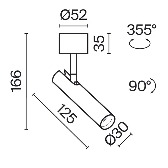 Потолочный светильник Фокус Т / Focus T 6 Вт 3000 К 36° Technical c141cl-l125-6w3k-w