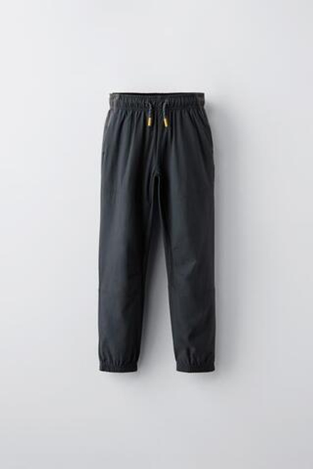 ZARA СПОРТИВНЫЕ БРЮКИ ИЗ ВЫСОКОТЕХНОЛОГИЧНОЙ ТКАНИ, СЕРО-СИНИЙ