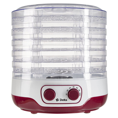 Сушилка для овощей и фруктов электрическая DELTA DL-6890 белая с малиновым