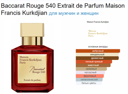 Maison Francis Kurkdjian Paris Baccarat Rouge 540 Extrait de Parfum 70ml (duty free парфюмерия)