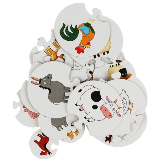 Весёлая ферма. Набор IQ-пазлов Синий Трактор. 120х120х120 мм. Умные игры