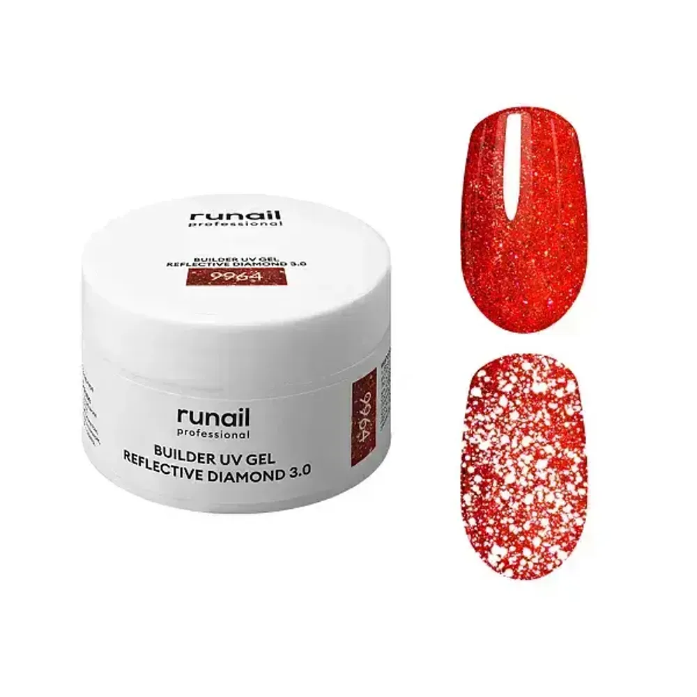 Моделирующий УФ-гель светоотражающий BUILDER UV GEL REFLECTIVE DIAMOND 3.0, 15г №9964