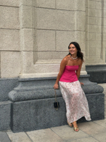 Юбка вуаль в бежевый цветок