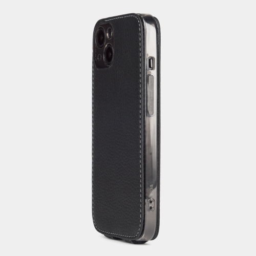 Чехол для iPhone 13 Mini из натуральной кожи теленка, цвета черный