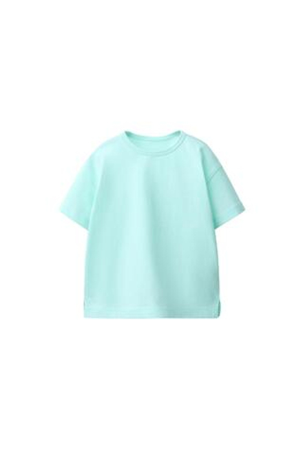 ZARA ОДНОТОННАЯ ФУТБОЛКА, ВОДЯНИСТО-ГОЛУБОЙ