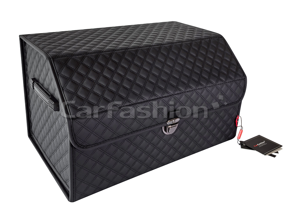 Сумка-Бокс CarFashion «TRAVEL» 51х31х30 черный/черный Экокожа 45044
