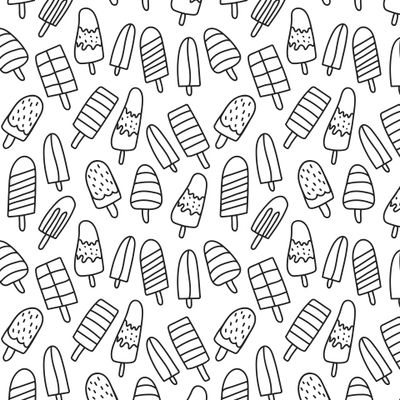 Бесшовный принт с мороженым