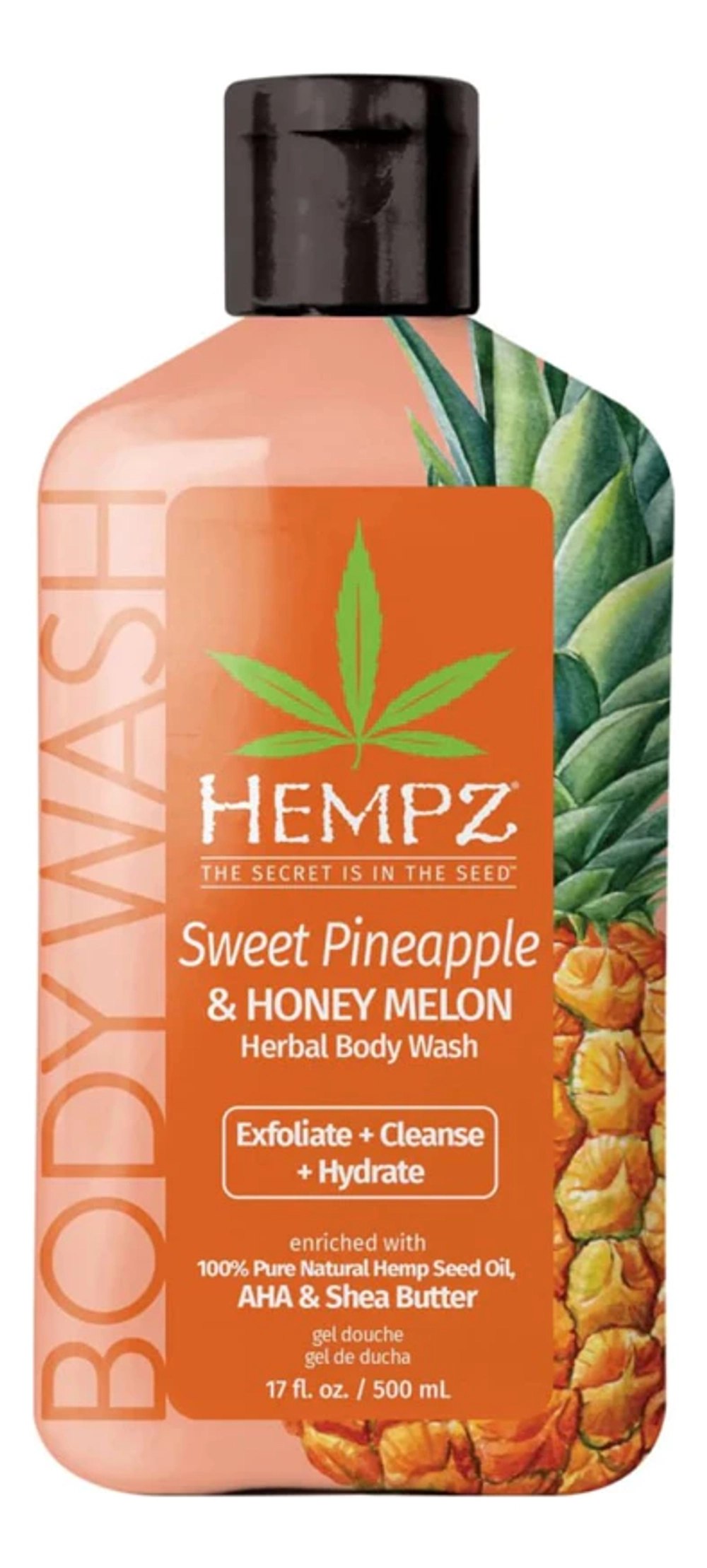 Hempz Гель для душа Ананас и Медовая Дыня-Sweet Pineapple & Honey Melon Herbal Body Wash,500 мл