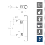 Смеситель термостатический для душа TZAR 343401S
