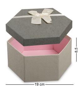 WG-26/2-A Коробка подарочная «Шестиугольник» цв.беж./сер.