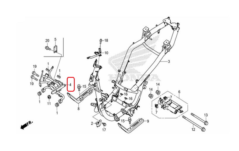50310-K35-V00. STAY, FR. COVER. Honda PCX (LED)
