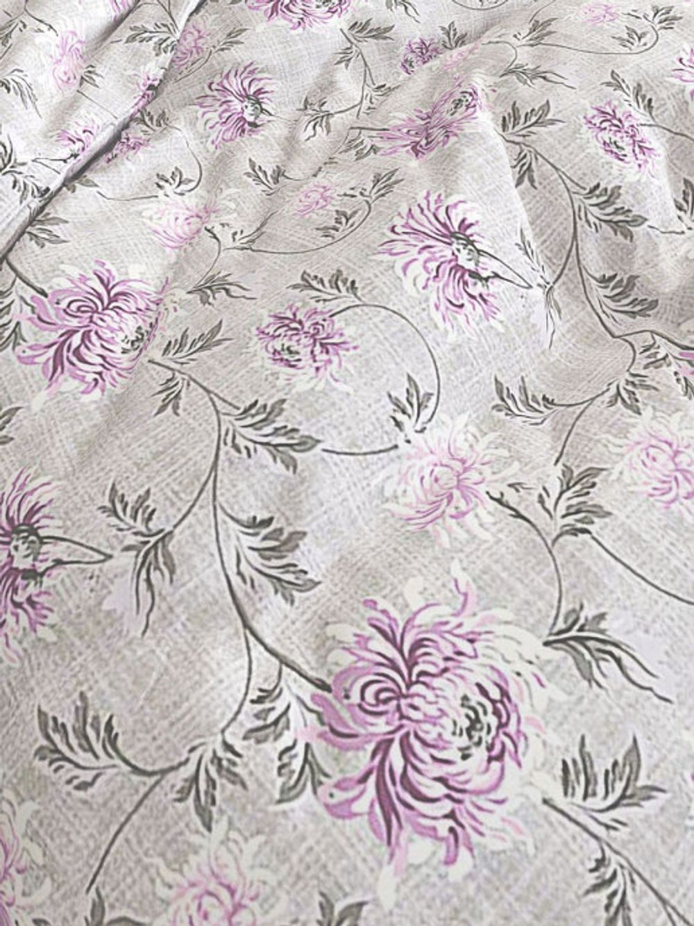 Простынь на резинке Сказка "Хризантемы" 90х200 см, перкаль