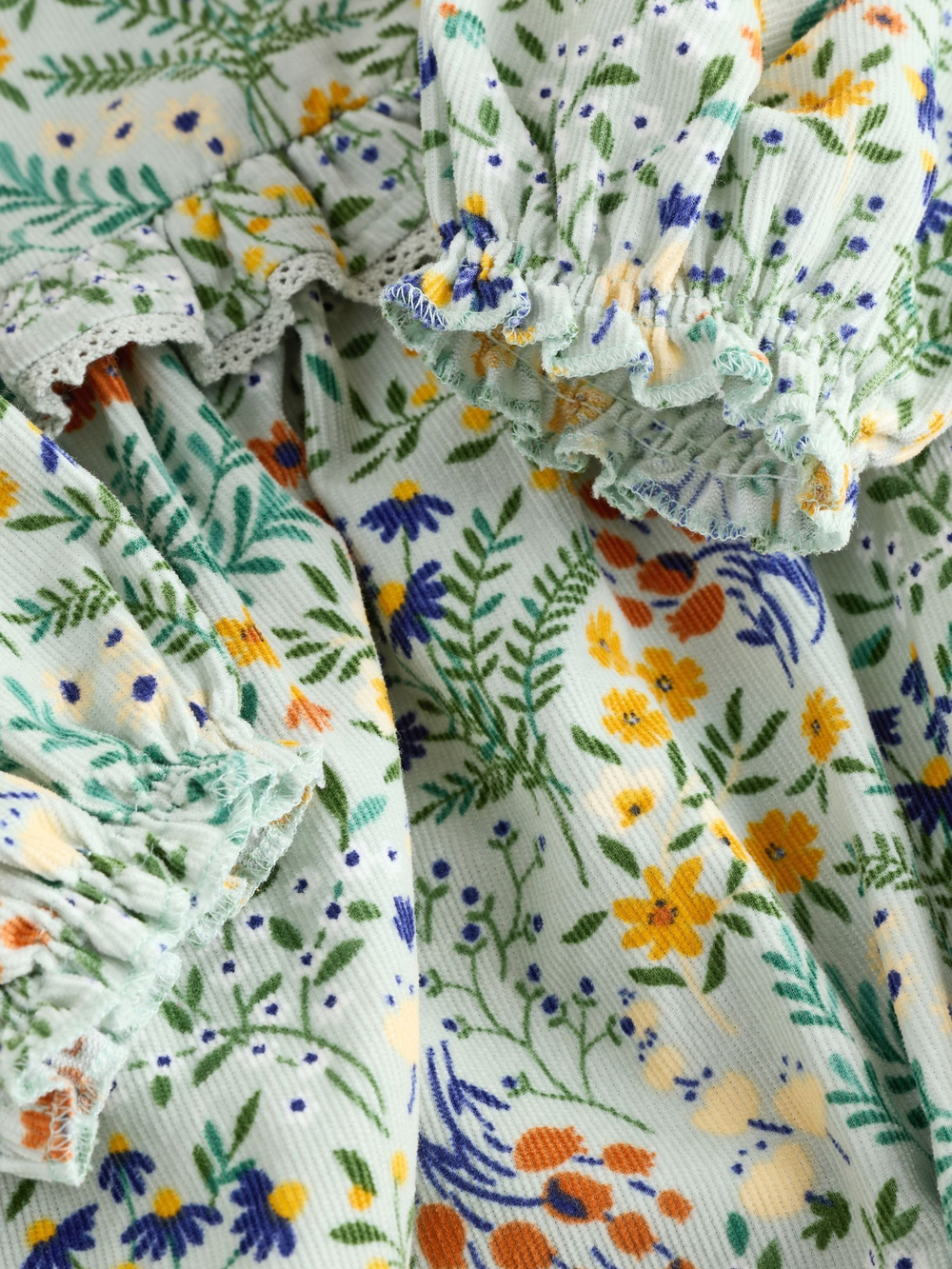 Платье-песочник и колготки в комплекте для девочек Next AN7-953, Светло-зеленый, Молочный