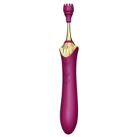 Фиолетовый клиторальный вибростимулятор 21,9см с насадками Zalo Bess Clitoral Massager Velvet Purple