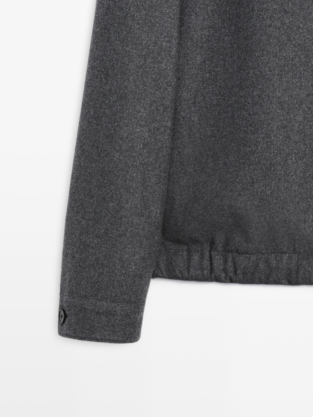 Massimo Dutti Бомбер из смесовой шерсти, серый