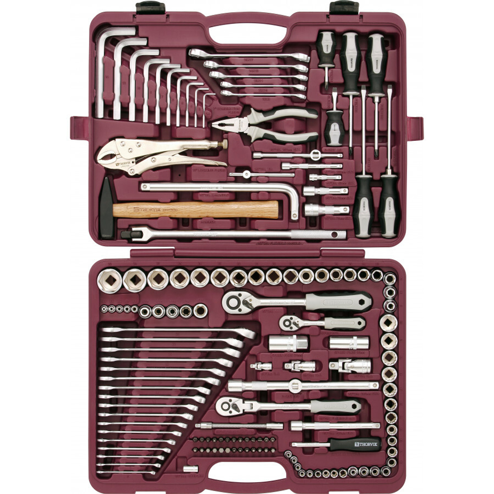 Набор инструмента универсальный THORVIK 1/4", 3/8" и 1/2"DR, 142 предмета   TS142 (UTS0142)