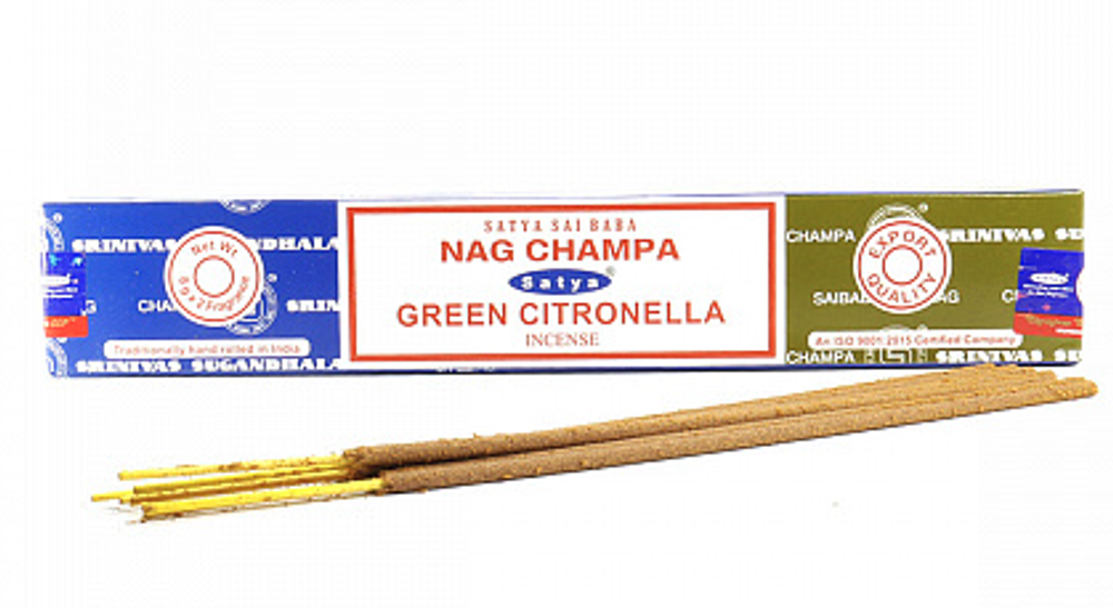 Благовония наг чампа и цитронелла Сатья\ Nag champa Citronella Combo Satya