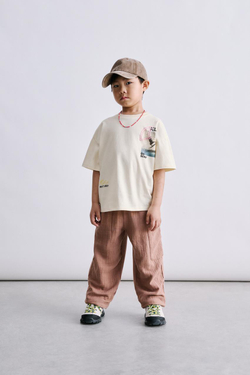 ZARA БРЮКИ КОМБИНИРОВАННЫЕ, ПУДРОВО-РОЗОВЫЙ