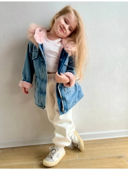 Парка джинсовая с искусственным мехом