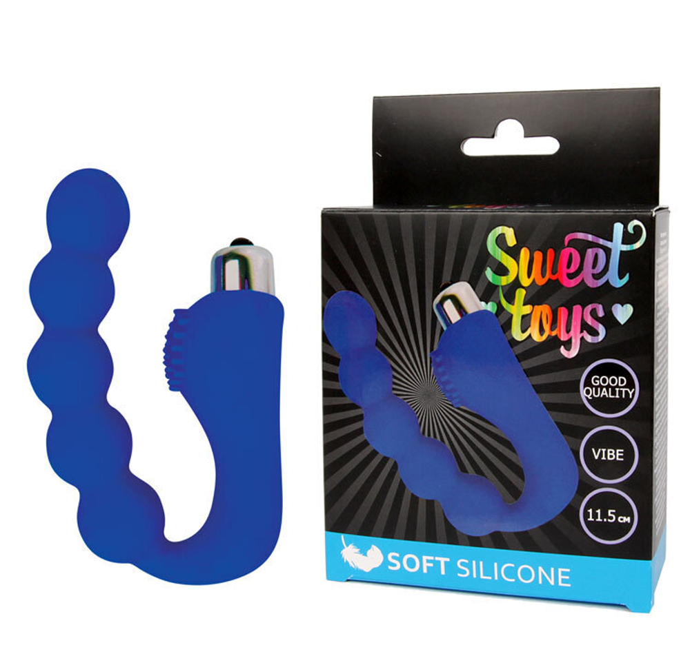 Вибромассажер Sweet Toys синий 11,5 см