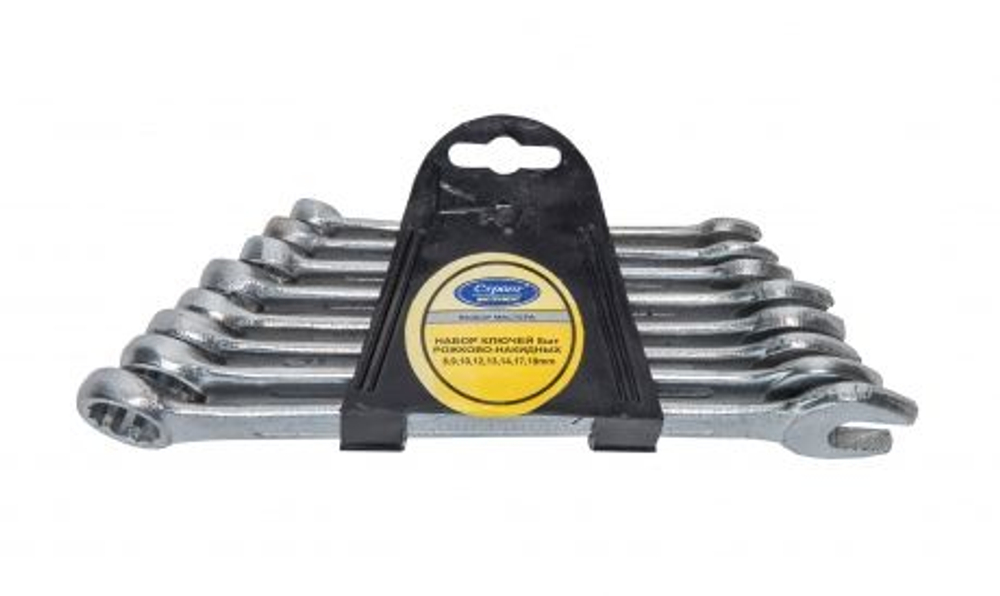 Набор ключей комбинированных  8пр.(8-19мм) на пластик держателе STRONG P/H 1478