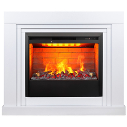 Электрокамин RealFlame Stanley 26 WT белый с очагом 3D Helios 26
