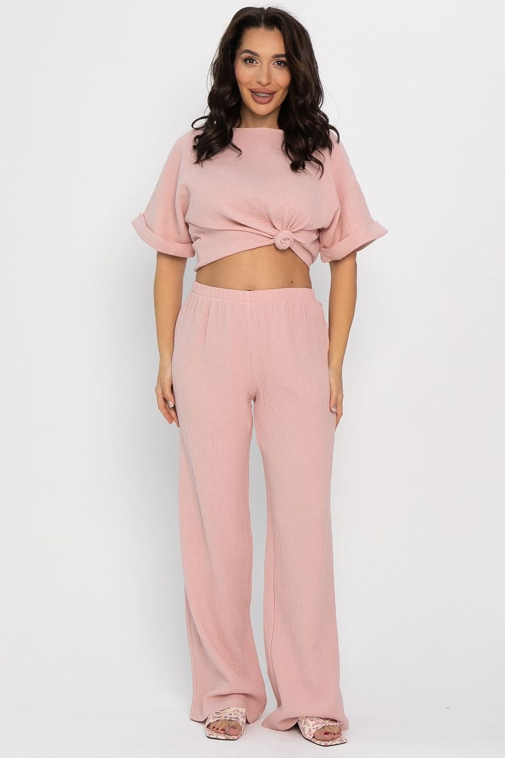 Брюки-палаццо Муслин (розовые) Б14582-52М LT Collection