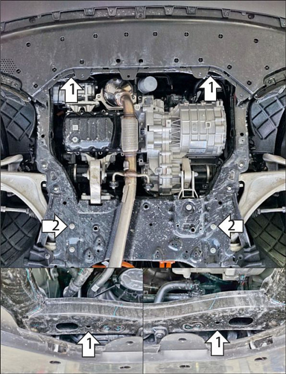 Защита картера двигателя, Электроусилителя руля, Переднего электромотора. 4 мм, Алюминий для Li Auto L7 2024-н.в., Motodor.349906