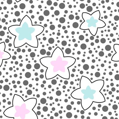 Цветочный узор на фоне в горошек