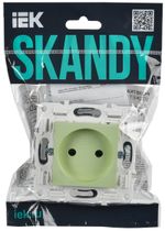 SKANDY Розетка без заземления с защитными шторками 10А SK-R01G мятный IEK