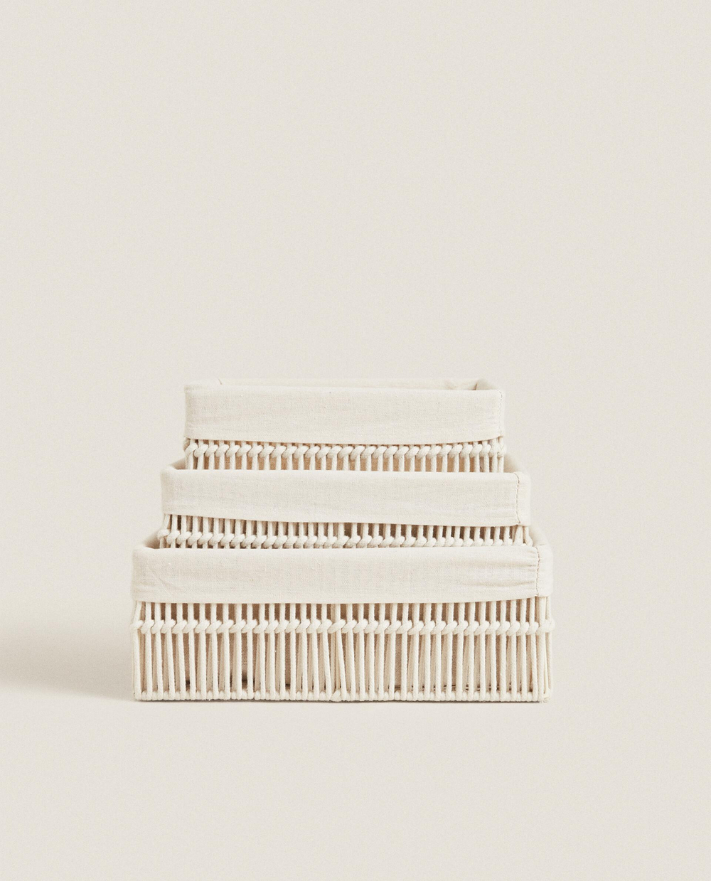 Zara Home Корзина из нержавеющей стали, цвет бежевый, 28 см