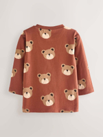 Лонгслив для мальчика Next N71-069, 3 шт., Кирпичный, Бежевый