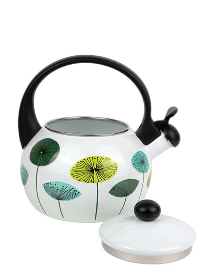 Чайник 2,2 л. эмалированный со свистком Kamille KM 1031 с черной бакелитовой ручкой