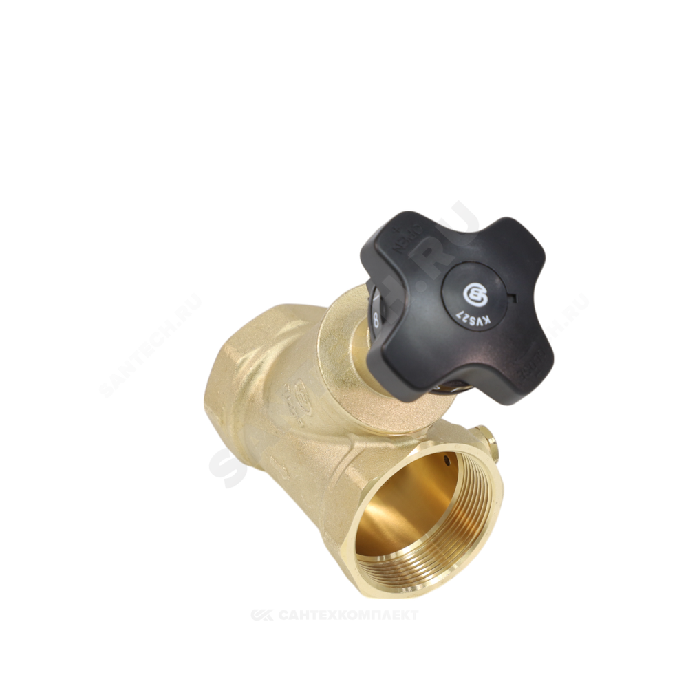 Клапан балансировочный ручной латунь 3180H Ду 15 G1/2" Ру16 Тмакс=120 оС ВР Kvs=2.94м3/ч без ниппелей Benarmo